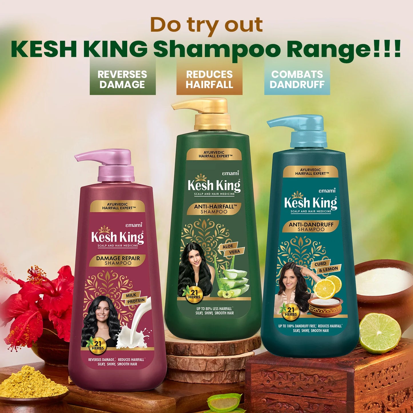 شامبو كيش كينغ الآيروفيدي المضاد لتساقط الشعر 340 مل - Kesh King Ayurvedic Anti Hair Fall Shampoo 340ml