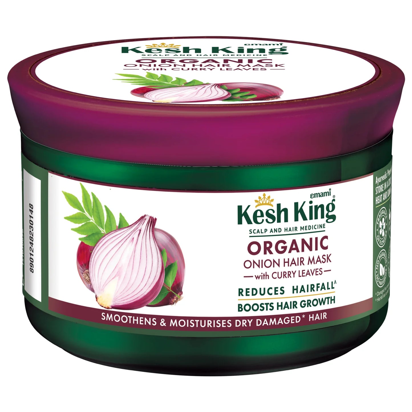 قناع شعر كيش كينغ العضوي بالبصل وأوراق الكاري - 200 مل - Kesh King Organic Onion Hair Mask With Curry Leaves - 200ml