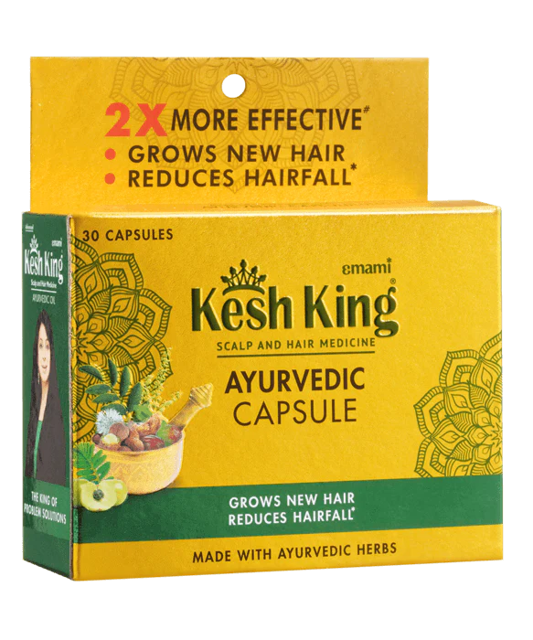 كبسولات كيش كينغ لتكثيف الشعر بالأعشاب (30 كبسولة) - Kesh King Ayurvedic Hair Growth Capsule (30 capsules)