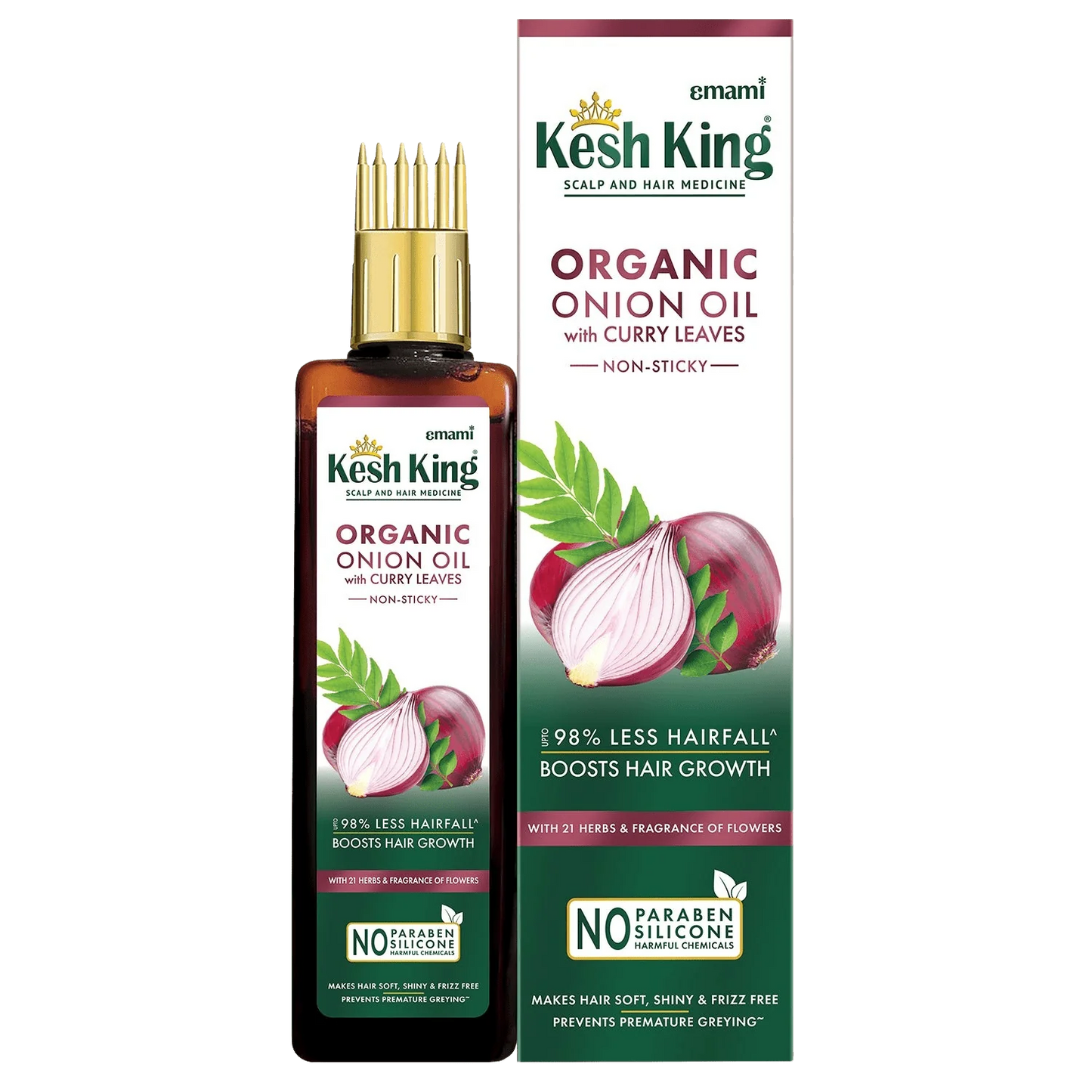 زيت البصل العضوي من كيش كينغ مع أوراق الكاري - Kesh King Organic Onion Oil With Curry Leaves