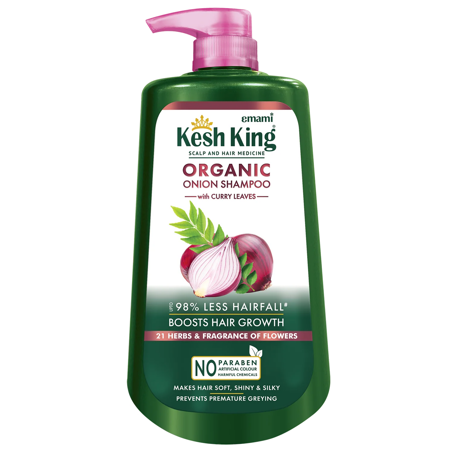 شامبو كيش كينغ العضوي بالبصل وأوراق الكاري - Kesh King Organic Onion Shampoo With Curry Leaves