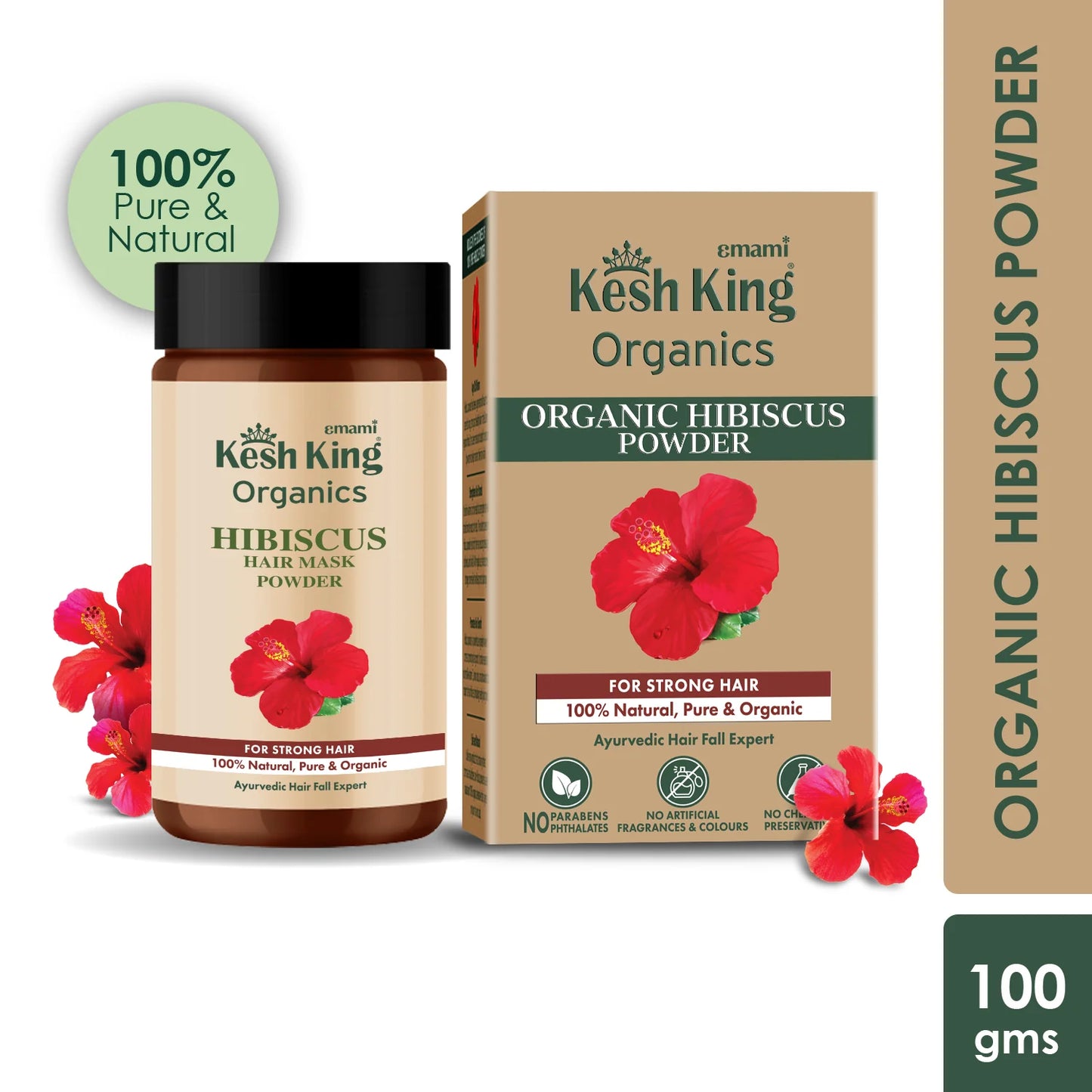 كِيش كينغ أورجانيكس مسحوق الكركديه العضوي 100غ - Kesh King Organics Organic Hibiscus Powder 100g