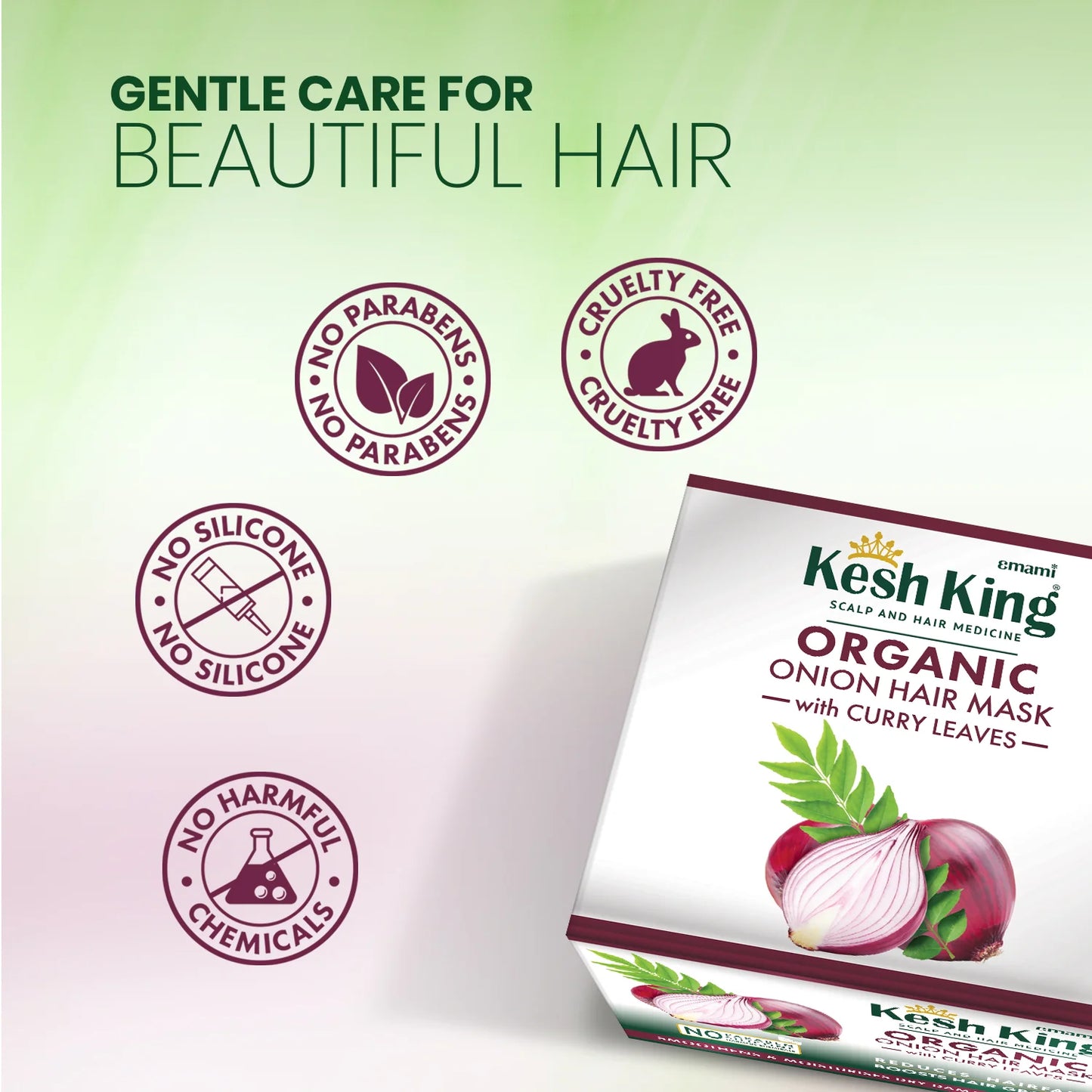 قناع شعر كيش كينغ العضوي بالبصل وأوراق الكاري - 200 مل - Kesh King Organic Onion Hair Mask With Curry Leaves - 200ml