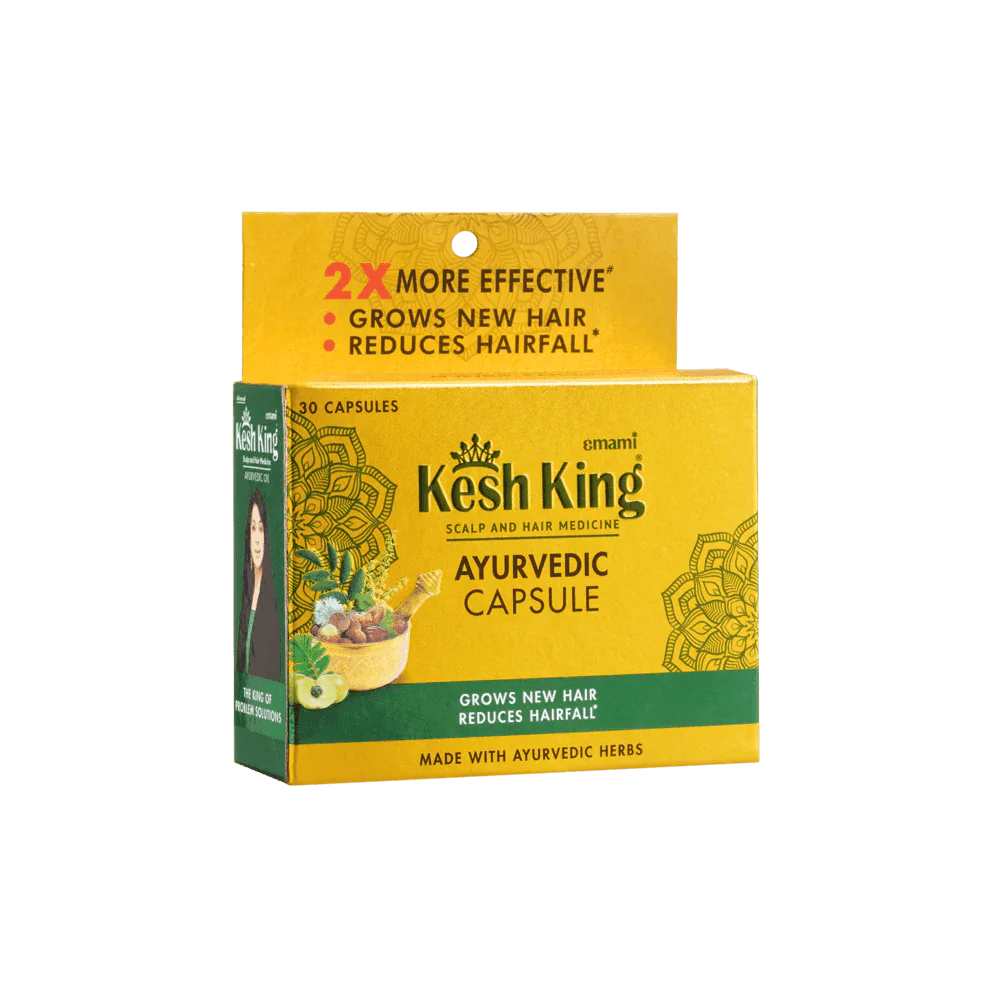 كبسولات كيش كينغ لتكثيف الشعر بالأعشاب (30 كبسولة) - Kesh King Ayurvedic Hair Growth Capsule (30 capsules)