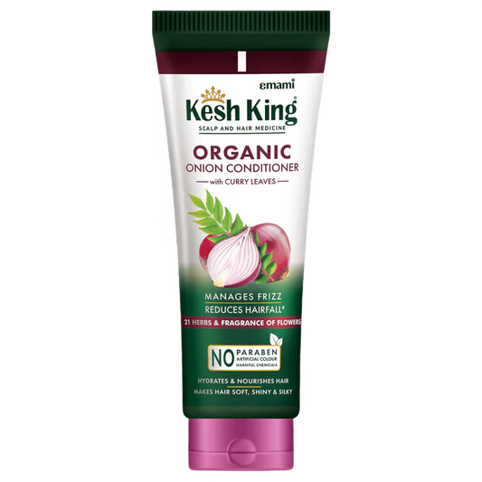 بلسم كيش كينغ العضوي بالبصل وأوراق الكاري لشعر مرطب ومغذى 200مل - Kesh King Organic Onion Conditioner with Curry Leaves for hydrated and nourished hair 200ml